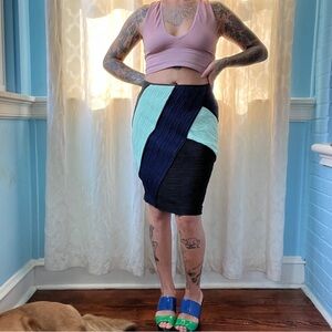 maeve anthropologie pop art colorblock stretch skirt size 6